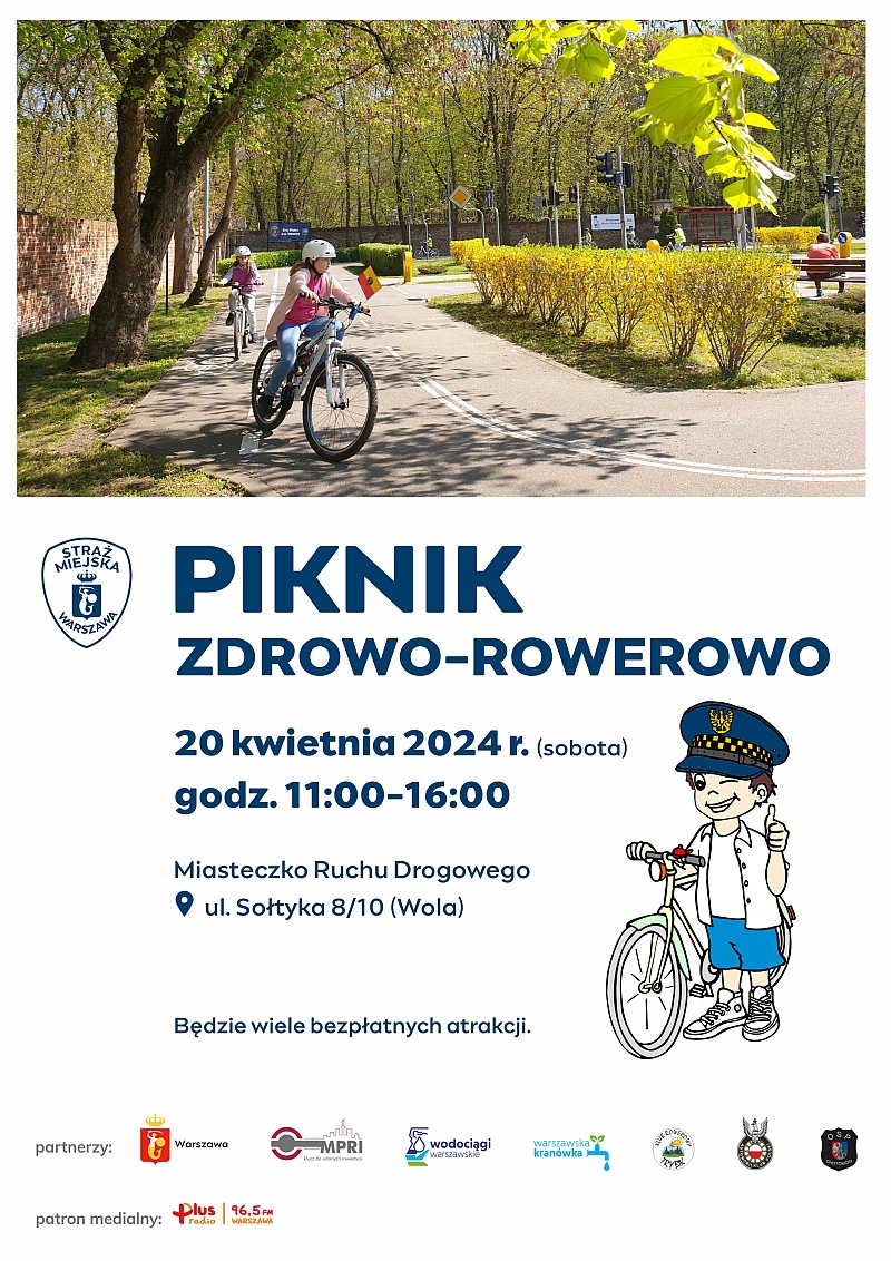 Plakat pikniku "Zdrowo-rowerowo".