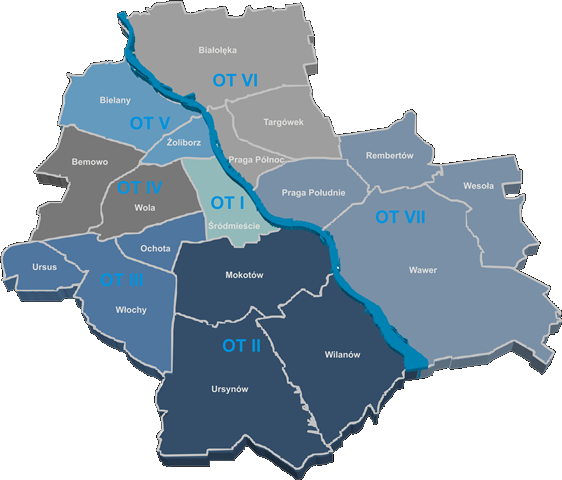 Mapa oddziałów terenowych SM